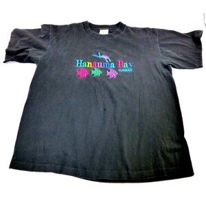 Vintage Hanauma Bay Hawaii Snorkeling Graphic Tee Colorful Fish Swimmer Retro To